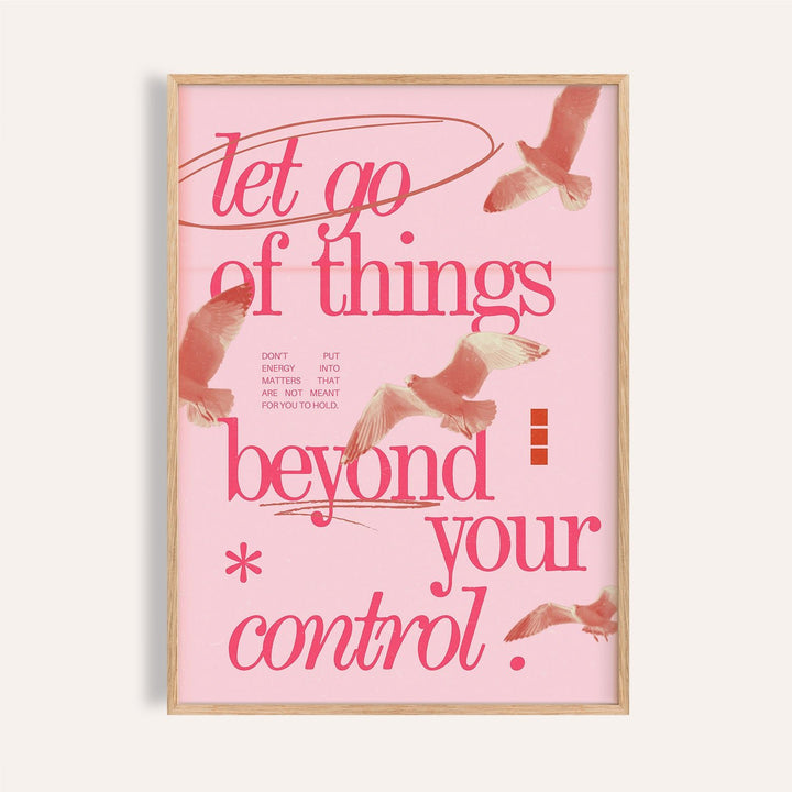 Pink calming print featured in posters with inspirational sayings