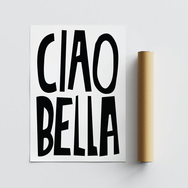 Modern black and white typography poster for contemporary interiors