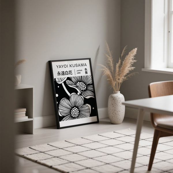 Black and White Art Flowers for Living Room , Dining Room, Bedroom or Hallway