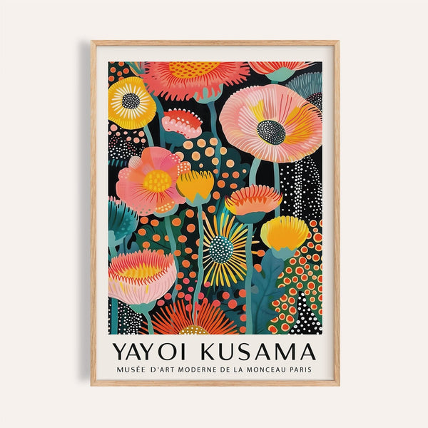 Yayoi Kusama Flowers colorful floral art print