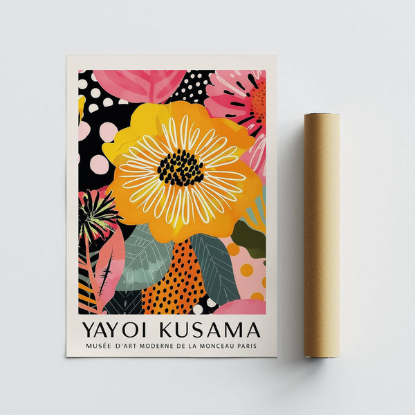 framed abstract art of flowers for contemporary interiors