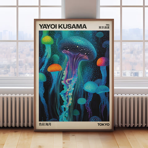 Yayoi Kusama Colorful Jellyfish Poster