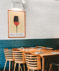 High-quality Italian wine poster in red tones for dining room
