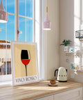 Retro Vino Rosso wine wall art with Italian charm
