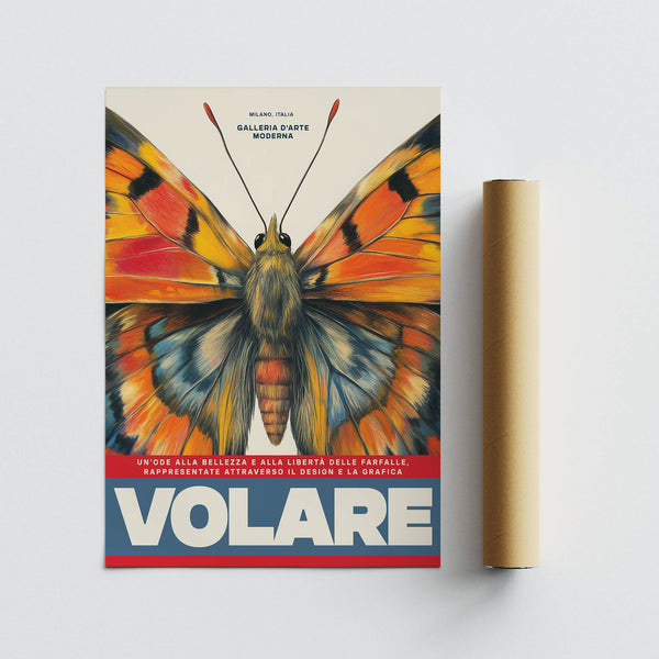 Striking red and orange Butterfly Art Wall perfect for modern office decoration