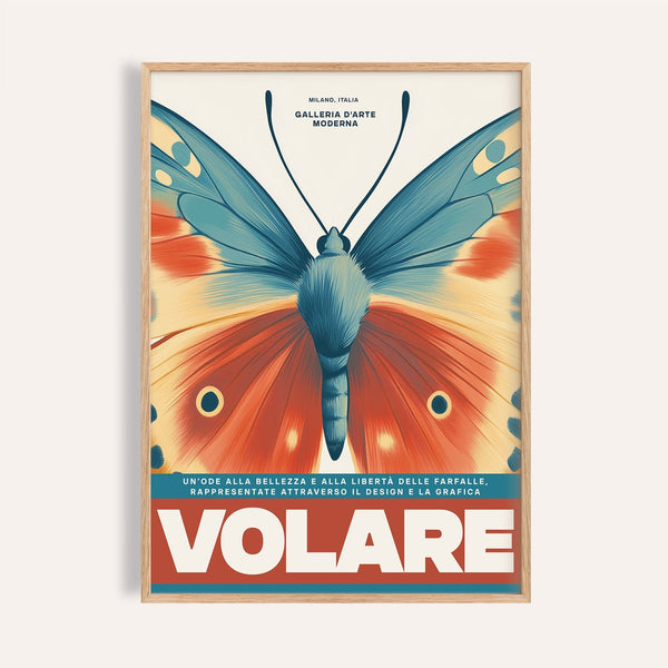 Butterfly wall art in vibrant orange and blue for modern living rooms