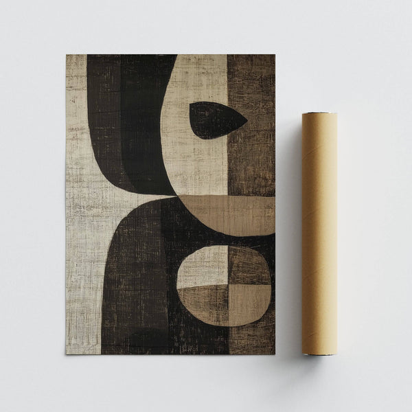 High-quality earthy tones wall art print on matte paper