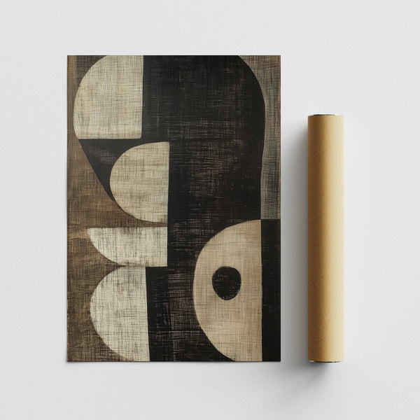 Black and beige abstract poster from wabi sabi art prints series