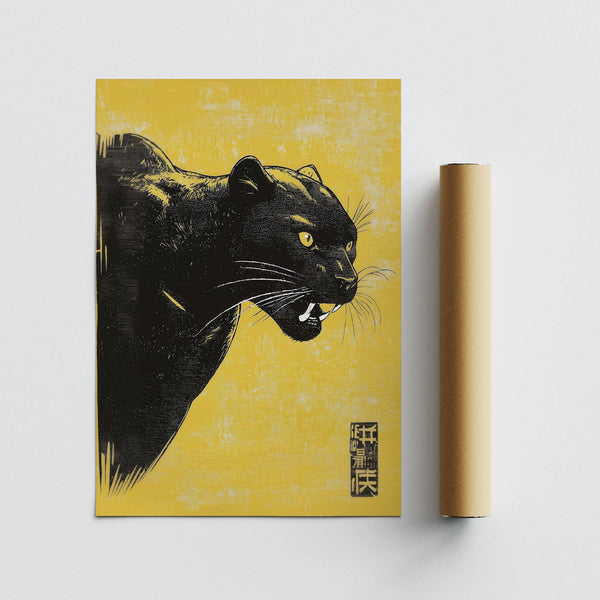 Decorative panther wall art with a fierce, elegant design