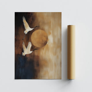 High-quality neutral living room wall art print on matte paper