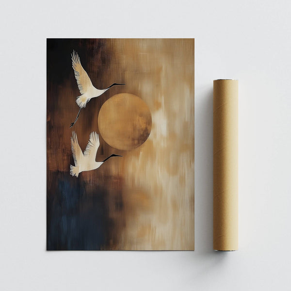 High-quality neutral living room wall art print on matte paper