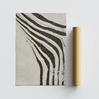 Large Wabi Sabi abstract print with bold contrast and soft texture