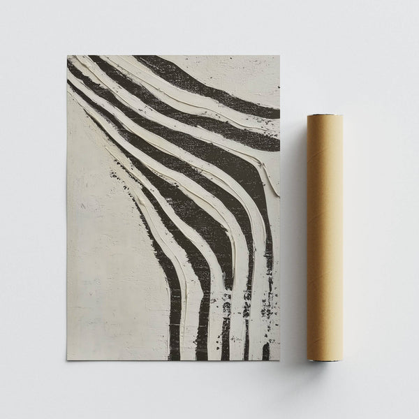 Large Wabi Sabi abstract print with bold contrast and soft texture