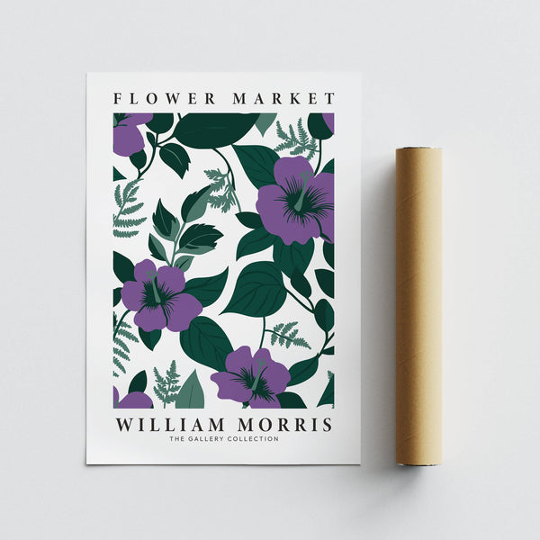 Refined vintage-style purple flower artwork suitable for timeless home interiors