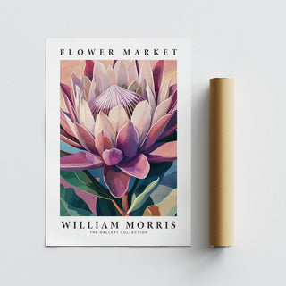 Classic flower wall art design featuring green foliage and blossoms