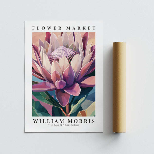 Classic flower wall art design featuring green foliage and blossoms