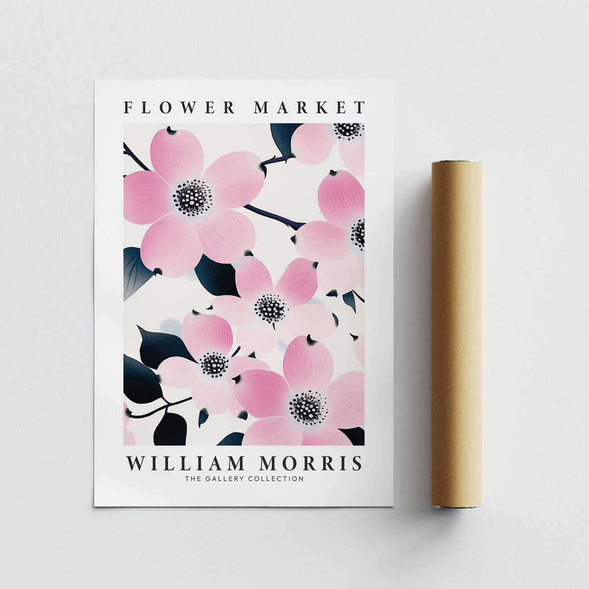Botanical prints for bathroom in William Morris style for timeless elegance