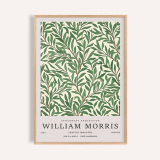 Classic Art Posters framed print of willow branches with green leaves and brown stems in a minimalist style