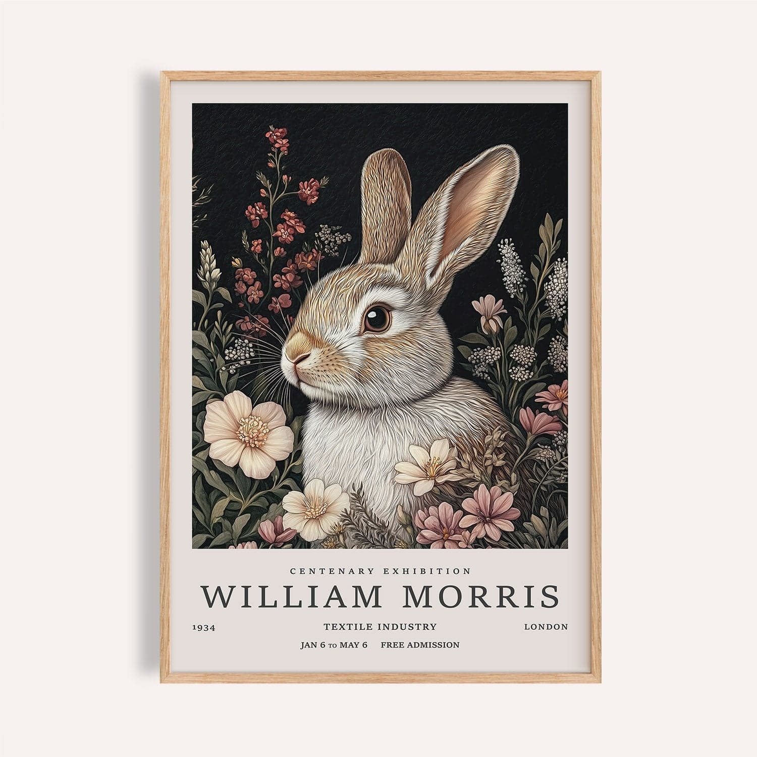 Vintage Rabbit Art | William Morris Woodland Bunny Print