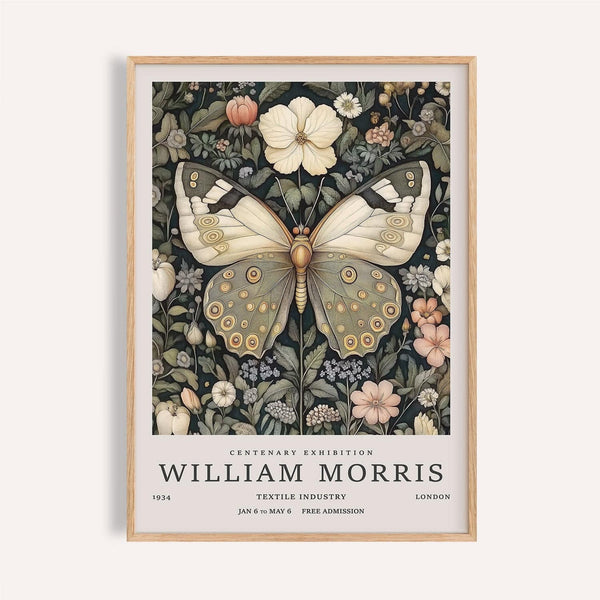 Butterfly posters print with vintage butterfly and soft floral background