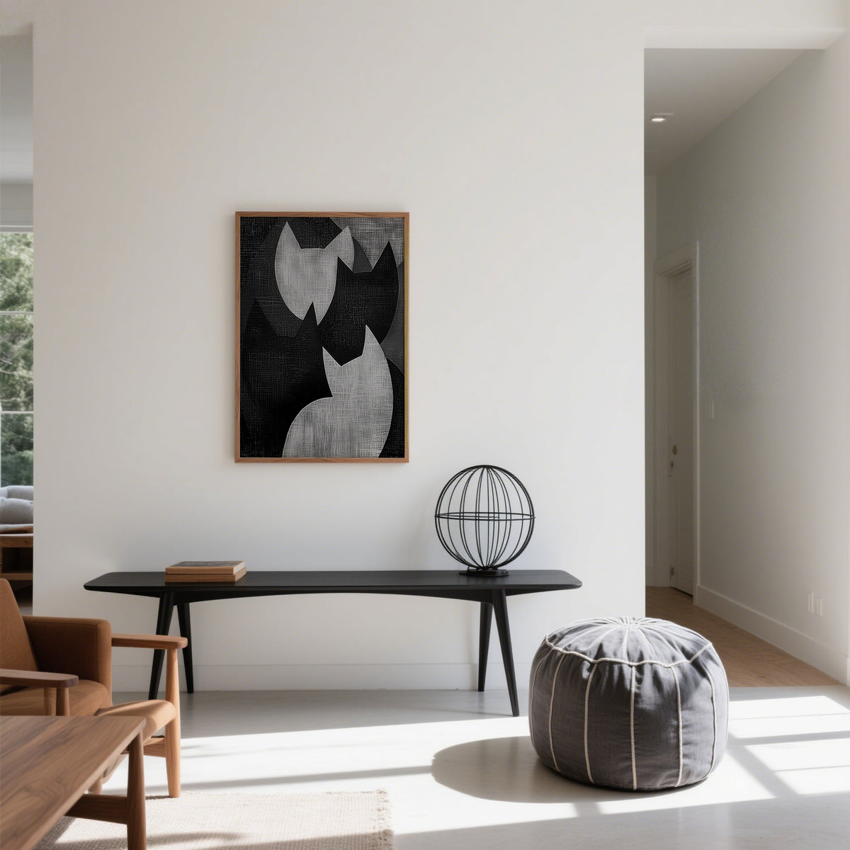 Bold yet calm big cat art for lovers of modern Japanese-inspired decor