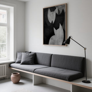 Large format big cat art print for minimalist living spaces