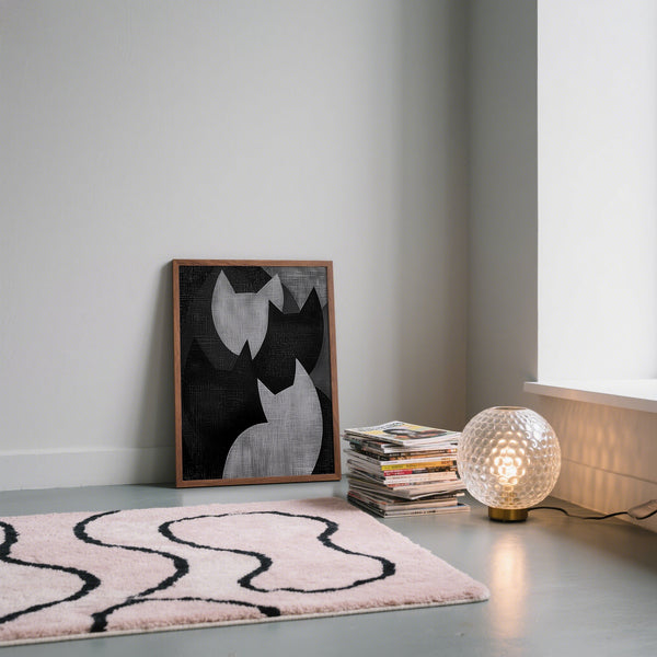 Sophisticated big cat art with flowing feline shapes for gallery walls