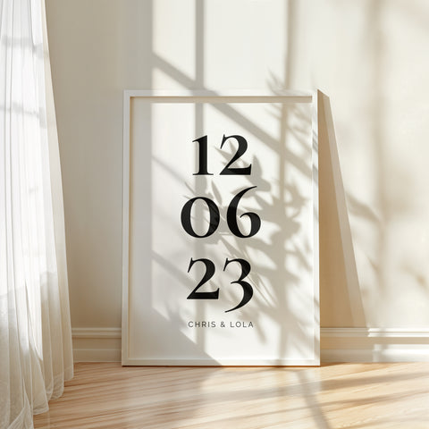 Custom anniversary wall art print with sleek design
