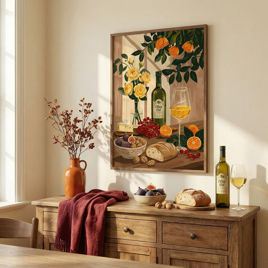 Bodegón de fiesta en la cocina