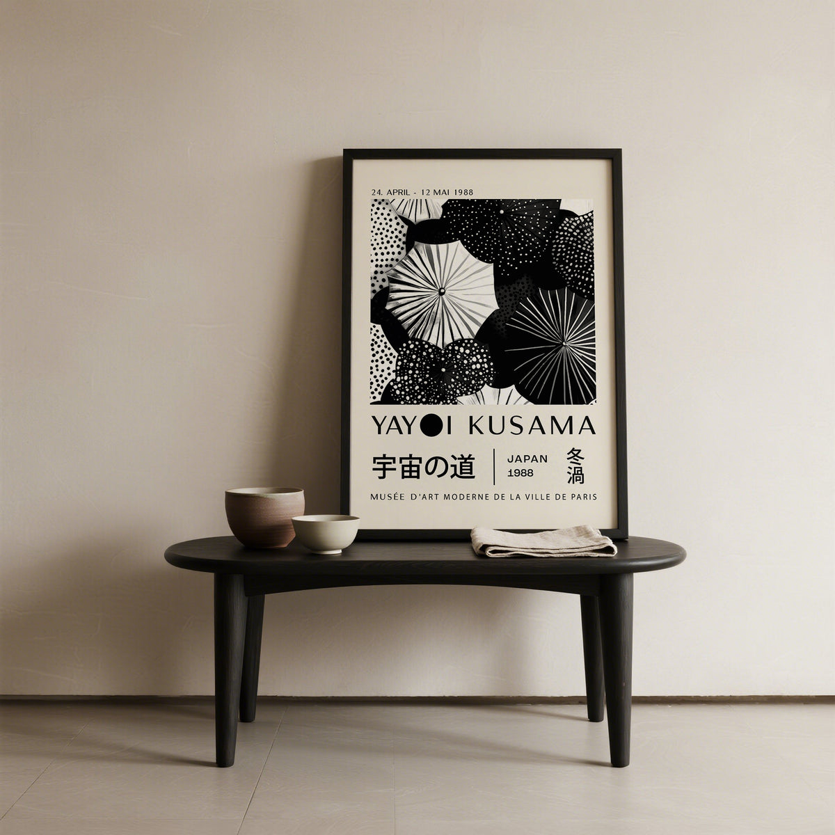 Winter wall art featuring bold black lines and white contrast