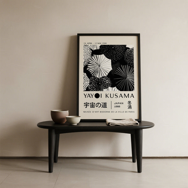 Winter wall art featuring bold black lines and white contrast