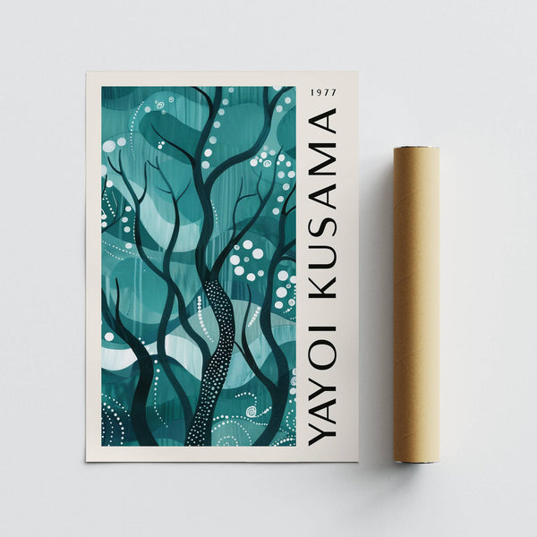 Green Nature Poster inspired by Yayoi Kusama