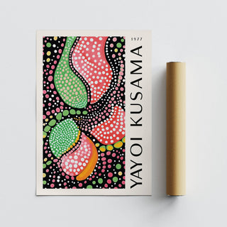 Abstract shapes wall art print with dynamic colour contrasts