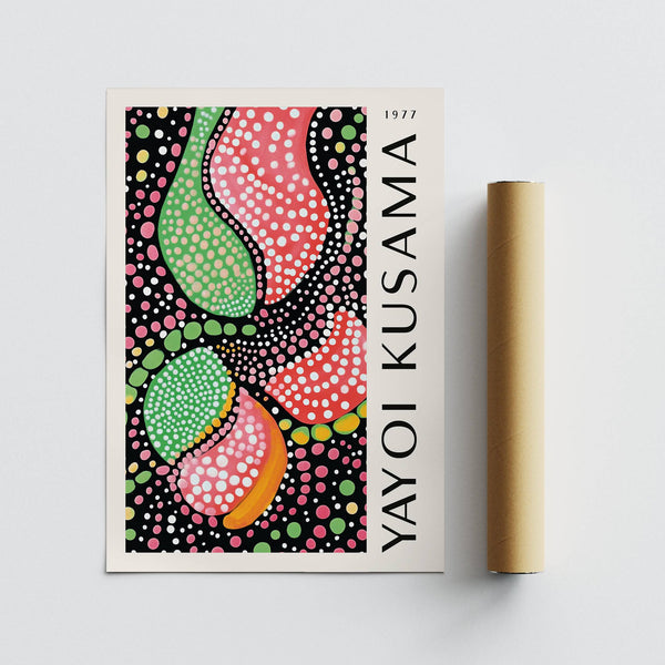 Abstract shapes wall art print with dynamic colour contrasts