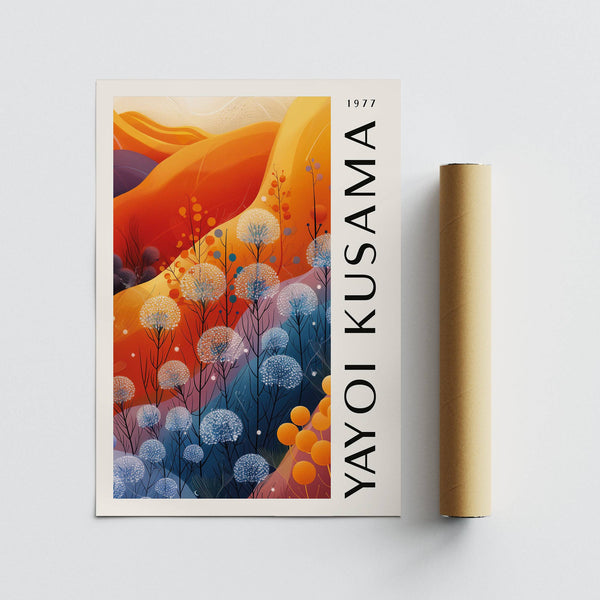 Yayoi Kusama Sunset Blooms Artwork from 1977