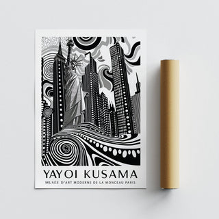 Black and white dotted New York Cityscape wall art for urban interiors