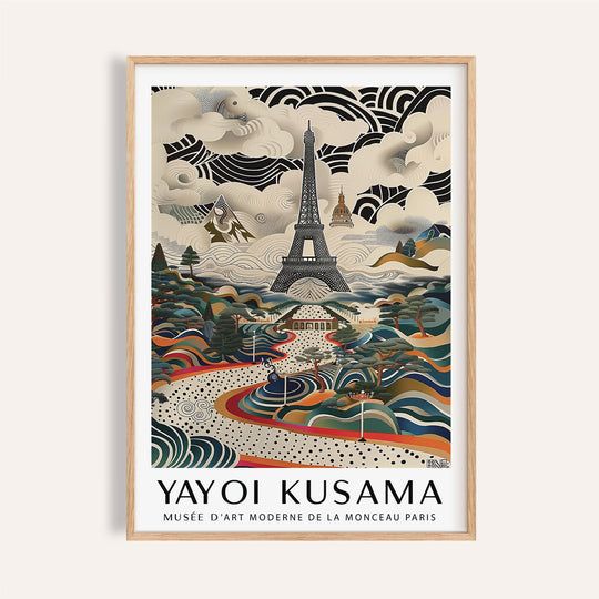 Abstract Eiffel Tower print with intricate linework