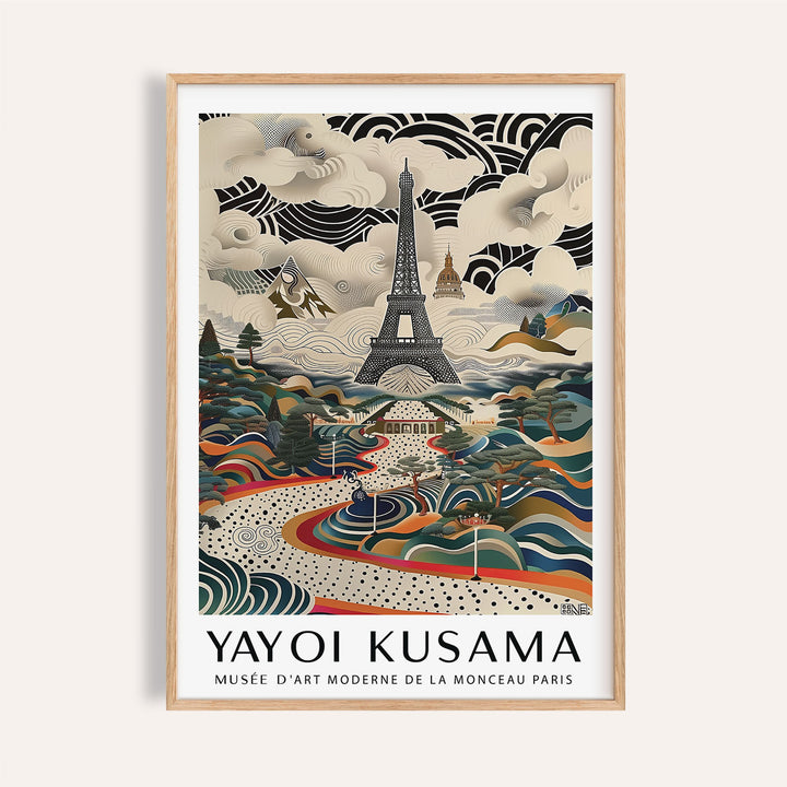 Abstract Eiffel Tower print with intricate linework