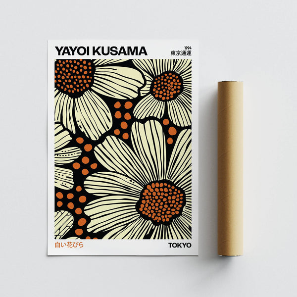 Neutral modern floral art print featuring beige flowers for stylish interiors