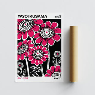 Abstract flower artwork in pink modern floral wall art print
