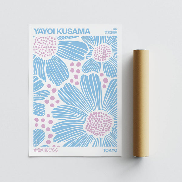 High-quality light blue wall art on matte paper