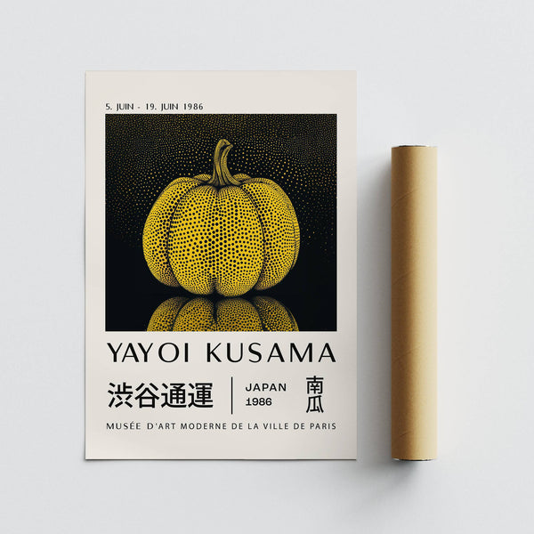 High-quality mushroom wall art inspired by Kusama’s style