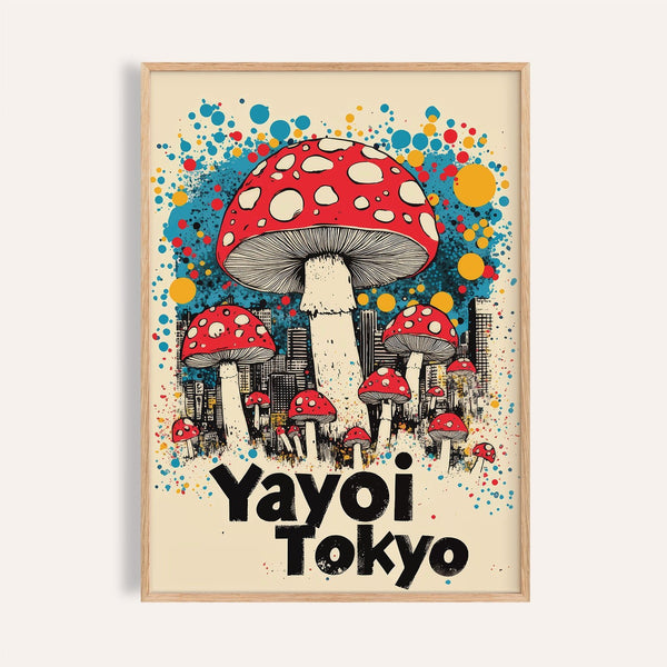Japanese vintage prints featuring surreal mushroom designs