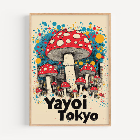 Vintage Mushroom Poster – Retro Tokyo Art Print