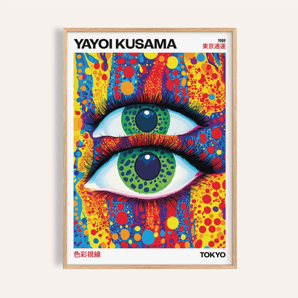 Bold Yayoi Kusama-inspired funky wall art featuring Tokyo Eye design