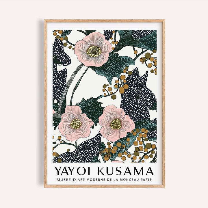 Pink wall art for bedroom with blush petals and dark green foliage