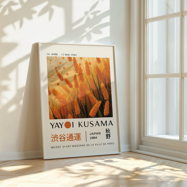 Seasonal autumnal wall art featuring fall tones and dotted textures