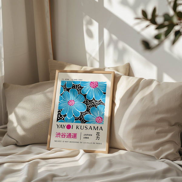 Modern floral wall art inspired by Yayoi Kusama