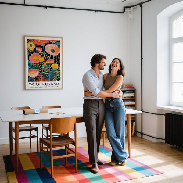 Yayoi Kusama Flowers wall art for maximalist and boho interiors