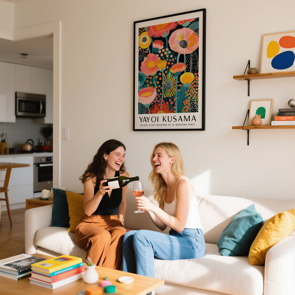 Colorful Yayoi Kusama Flowers print perfect for modern spaces